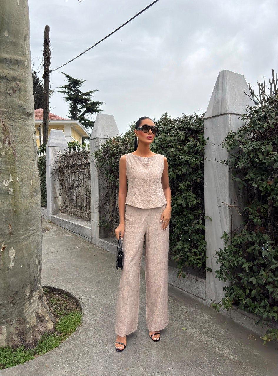 The Linen Luxe Two-Piece Set – Sand