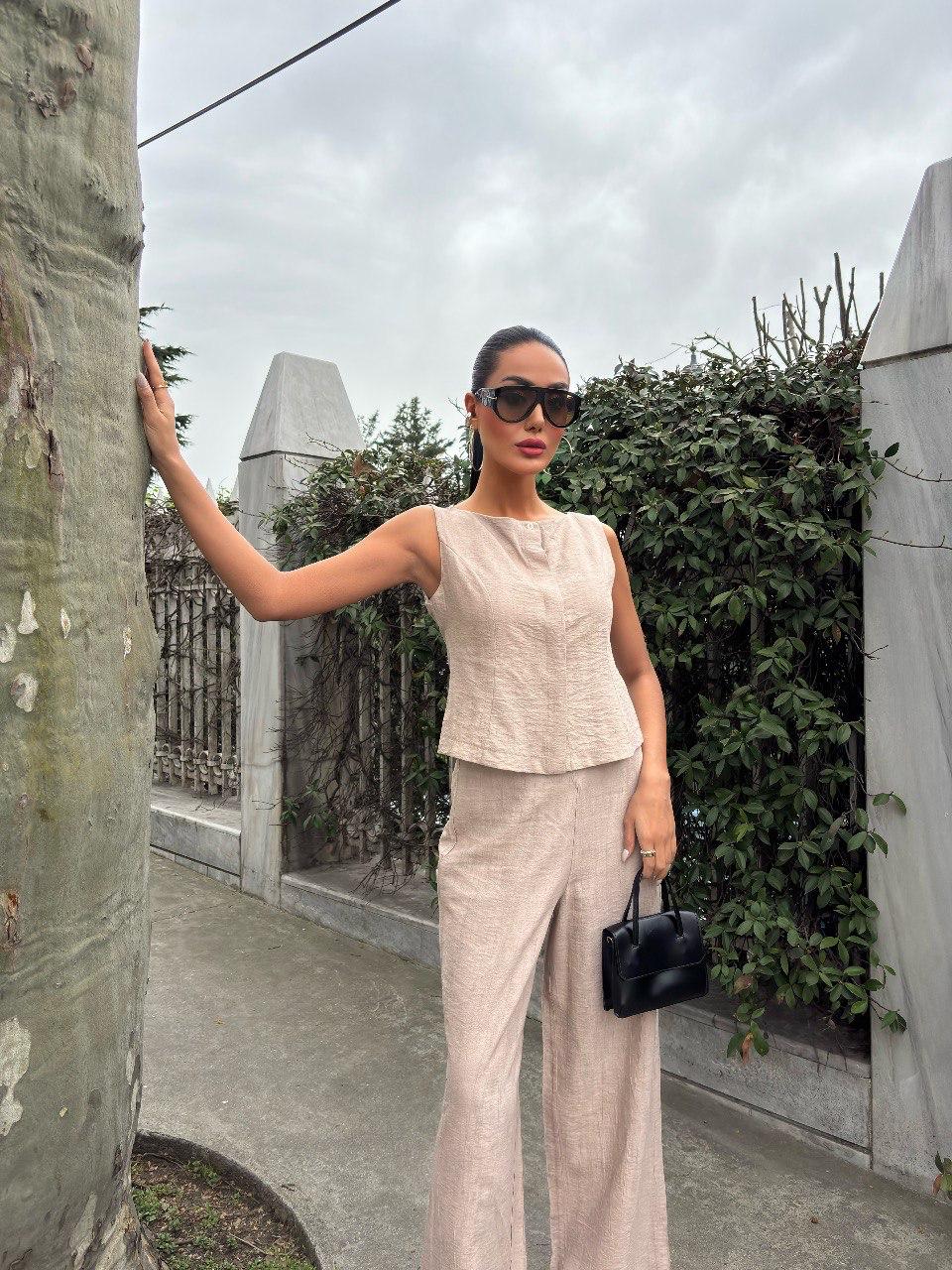 The Linen Luxe Two-Piece Set – Sand