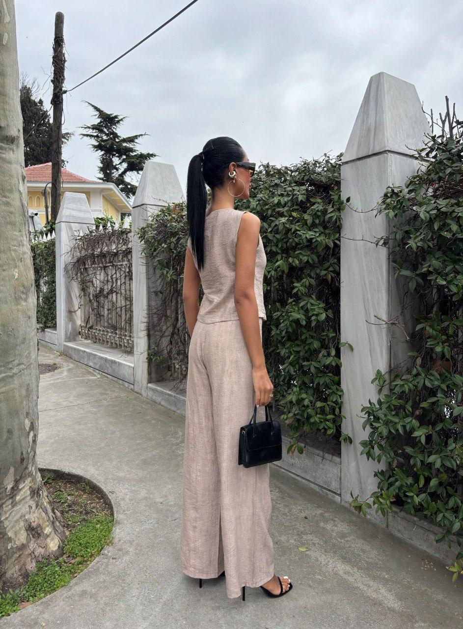 The Linen Luxe Two-Piece Set – Sand