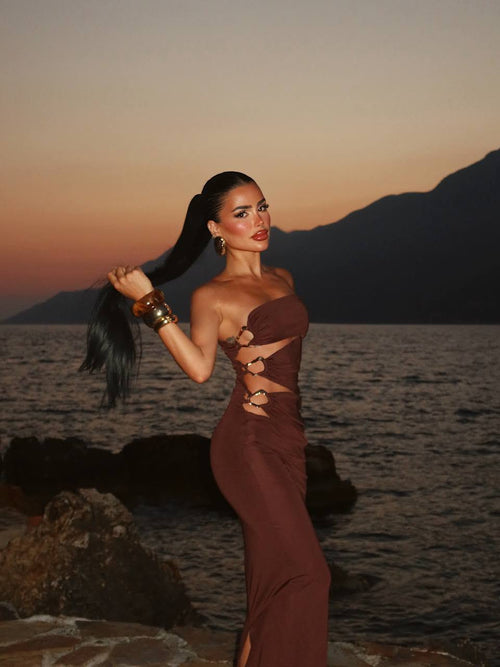 Choco Cut-Out Maxi Dress