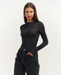 The Éloise Boat Neck Bodysuit - Black