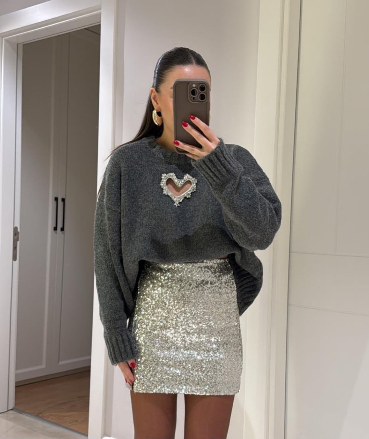 Charcoal Heart Sweater