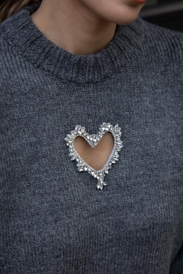 Charcoal Heart Sweater