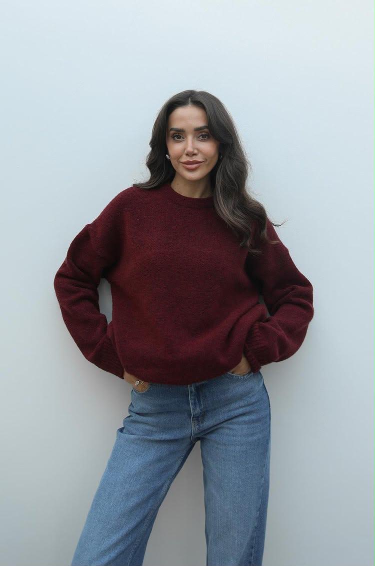 Burgundy Knit Sweater