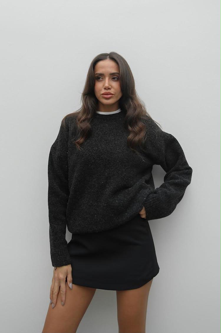 Grey Anthracite Knit Sweater