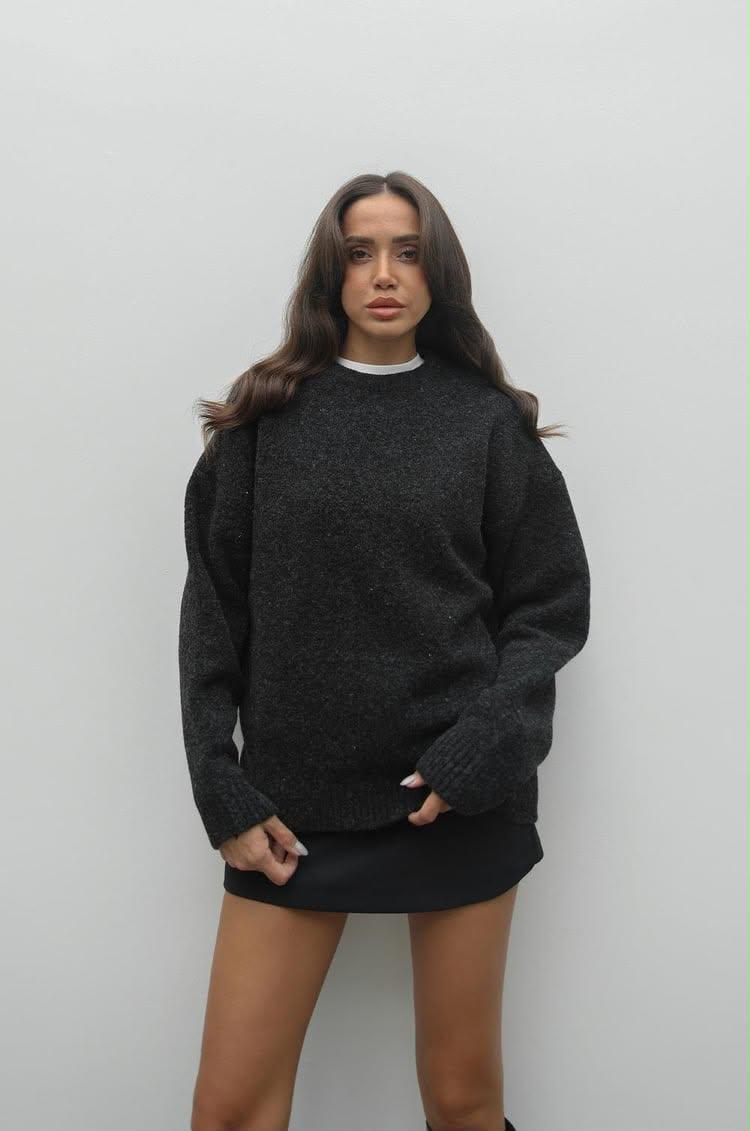 Grey Anthracite Knit Sweater