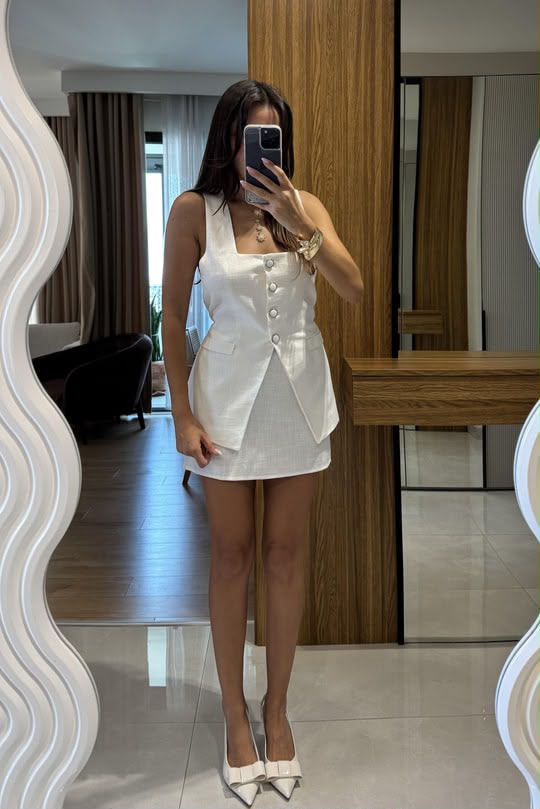 Petal White Mini Dress
